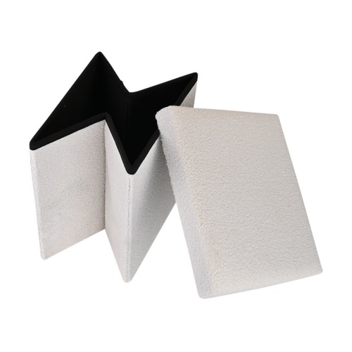 Estia Σκαμπό Cube Leather με αποθηκευτικό χώρο Λευκό