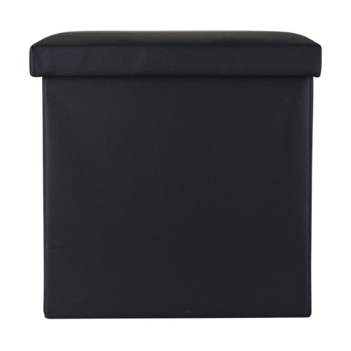 Estia Σκαμπό Cube Leather με αποθηκευτικό χώρο Μαύρο