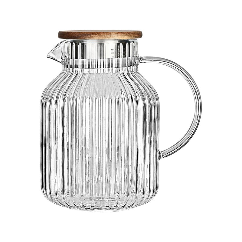 Estia Κανάτα γυάλινη Allure με ξύλινο καπάκι 1300ml 