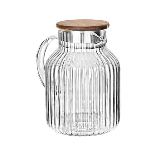 Estia Κανάτα γυάλινη Allure με ξύλινο καπάκι 1300ml 