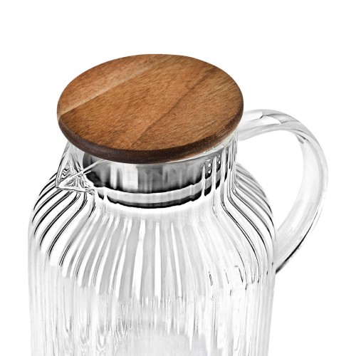 Estia Κανάτα γυάλινη Allure με ξύλινο καπάκι 1300ml 