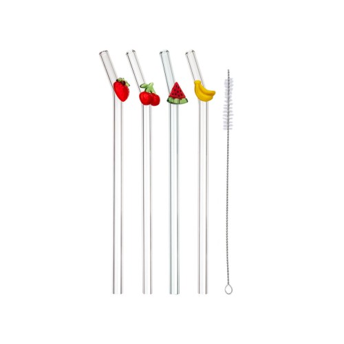 Estia ESTIA ΚΑΛΑΜΑΚΙΑ ΓΥΑΛΙΝΑ ΜΕ ΒΟΥΡΤΣΑΚΙ  ΣΕΤ 4 ΤΕΜ. ΦΡΟΥΤΑ