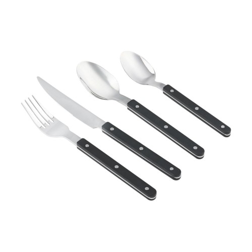 Estia ESTIA ΣΕΤ ΜΑΧΑΙΡΟΠΙΡΟΥΝΑ FINE CUTLERY ΑΝΟΞΕΙΔΩΤΟ ΑΤΣΑΛΙ ΜΕ ΜΑΥΡΗ ΛΑΒΗ 18/0 16 ΤΕΜ.