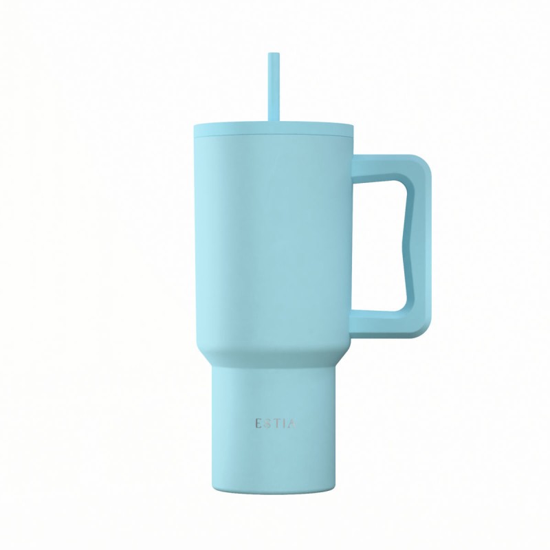 Estia ESTIA ΘΕΡΜΟΣ STRAW TUMBLER XL SAVE THE AEGEAN 900ml ARCTIC