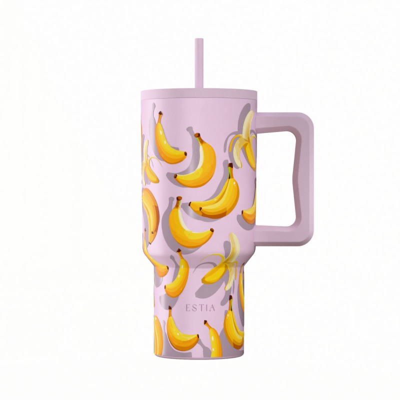 Estia ESTIA ΘΕΡΜΟΣ STRAW TUMBLER XL SAVE THE AEGEAN 900ml BANANA MOOD