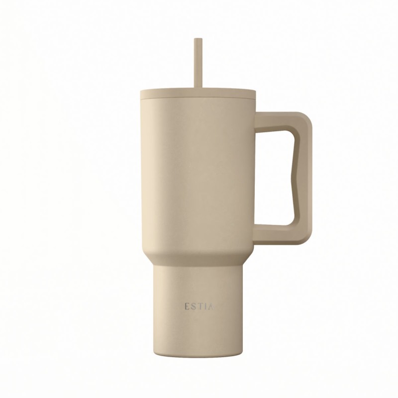 Estia ESTIA ΘΕΡΜΟΣ STRAW TUMBLER XL SAVE THE AEGEAN 900ml DUNE
