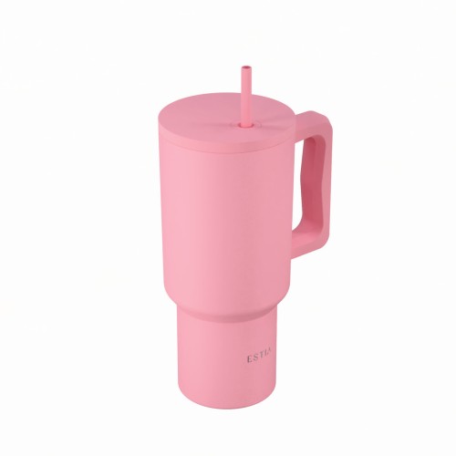 Estia ESTIA ΘΕΡΜΟΣ STRAW TUMBLER XL SAVE THE AEGEAN 900ml ROSE
