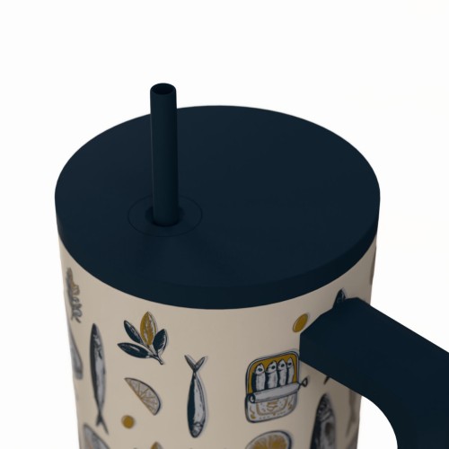 Estia ESTIA ΘΕΡΜΟΣ STRAW TUMBLER XL SAVE THE AEGEAN 900ml SALT LIFE