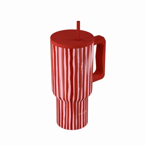 Estia ESTIA ΘΕΡΜΟΣ STRAW TUMBLER XL SAVE THE AEGEAN 900ml VIVA STRIPE