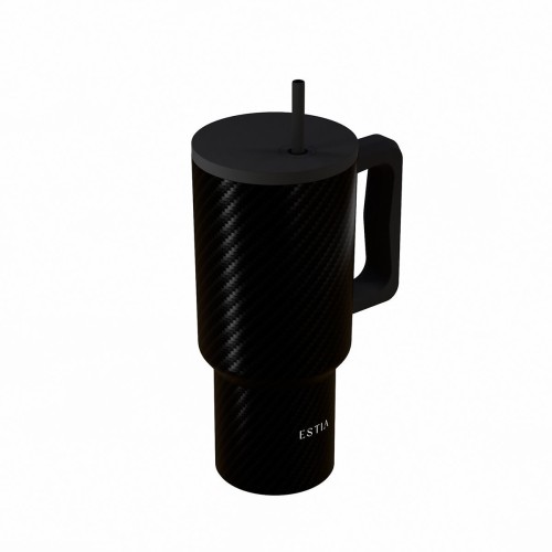 Estia ESTIA ΘΕΡΜΟΣ STRAW TUMBLER XL SAVE THE AEGEAN 900ml CARBON FIBRE