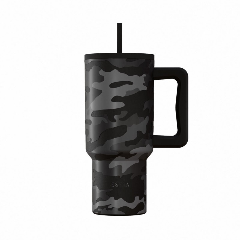 Estia ESTIA ΘΕΡΜΟΣ STRAW TUMBLER XL SAVE THE AEGEAN 900ml DARK CAMO