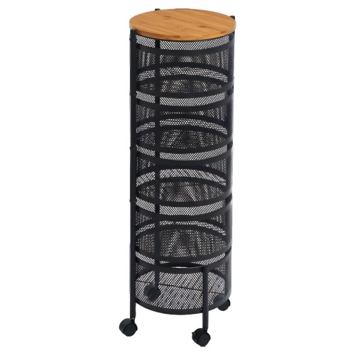 Estia ESTIA ΤΡΟΛΕΪ ΑΠΟΘΗΚΕΥΣΗΣ BAMBOO ESSENTIALS ΜΕΤΑΛΛΙΚΟ ΜΕ 5 ΣΥΡΤΑΡΙΑ ΜΑΥΡΟ