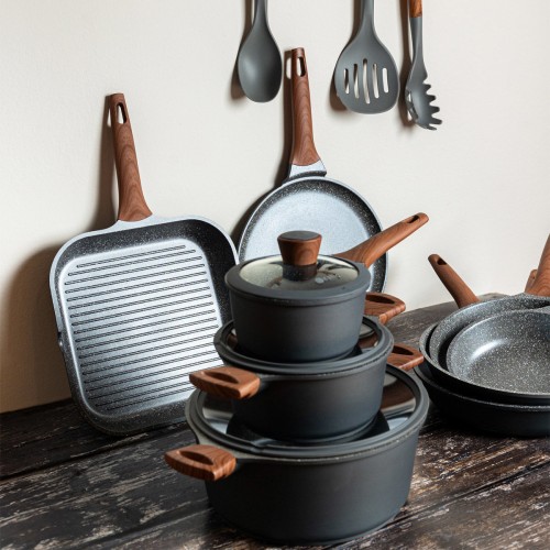 Estia ESTIA ΤΗΓΑΝΙ STONE ΑΝΤΙΚΟΛΛΗΤΙΚΟ ΧΥΤΟΥ ΑΛΟΥΜΙΝΙΟΥ 30cm