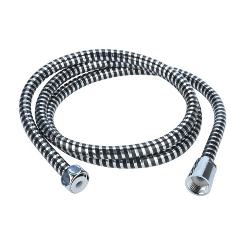 Estia Σπιράλ Ντούζ Ασημί-Μαύρο 1.5m