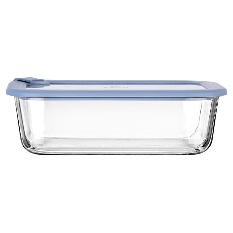 Estia Φαγητοδοχείο COLORSEAL γυάλινο 1520ml 23.5x17.8x7.6cm με καπάκι σιλικόνης Μπλέ