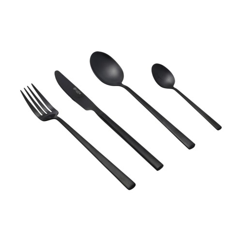 Estia ESTIA ΣΕΤ ΜΑΧΑΙΡΟΠΙΡΟΥΝΑ PRESTIGE BLACK ΑΝΟΞΕΙΔΩΤΟ ΑΤΣΑΛΙ 18/0 ΜΑΥΡΟ MAT 24 ΤΕΜ.