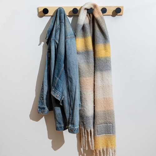 Estia ESTIA ΚΡΕΜΑΣΤΡΑ ΤΟΙΧΟΥ ΞΥΛΙΝΗ 60x6x6cm 6 ΘΕΣΕΩΝ