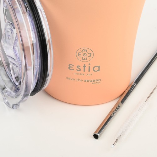 Estia ESTIA ΘΕΡΜΟΣ COFFEE MUG SAVE THE AEGEAN 350ml PEACH FUZZ