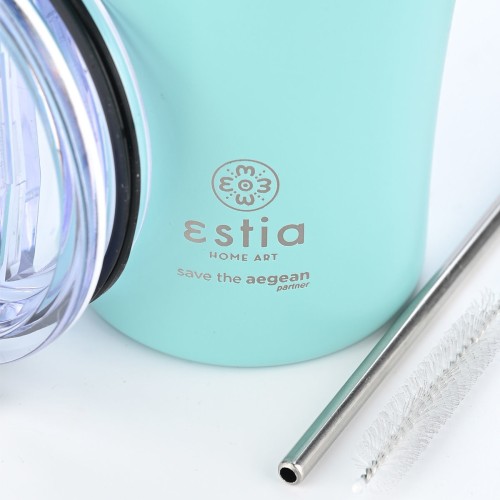 Estia ESTIA ΘΕΡΜΟΣ COFFEE MUG SAVE THE AEGEAN 500ml BERMUDA GREEN