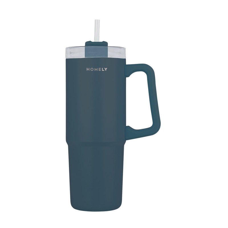 Estia Θερμός Straw Tumbler HOMELY  900ml Indigo Blue