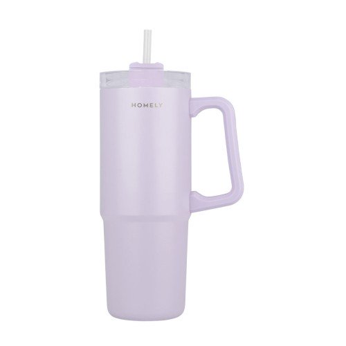 Estia Θερμός Straw Tumbler HOMELY  900ml Lavender Fog