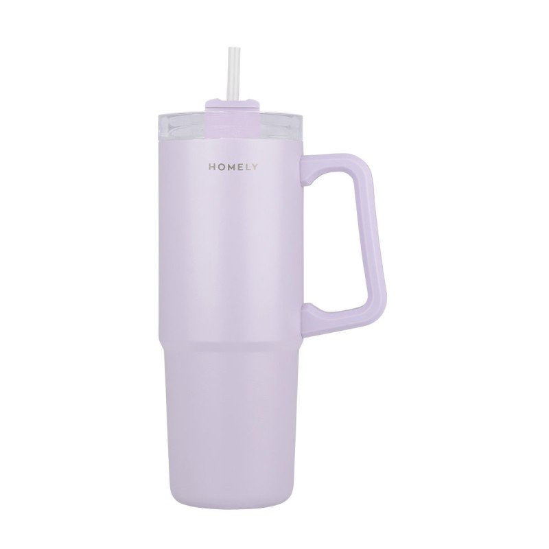 Estia Θερμός Straw Tumbler HOMELY  900ml Lavender Fog