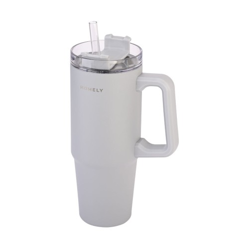 Estia Θερμός Straw Tumbler HOMELY  900ml Pebble Gray