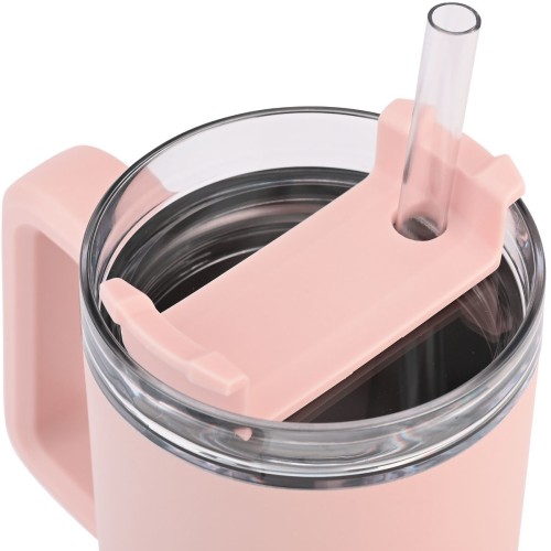 Estia Θερμός Straw Tumbler HOMELY 900ml Rose Quartz