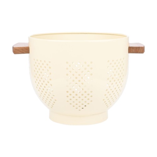 Estia Σουρωτήρι ζυμαρικών ALLURE ανοξείδωτο 22cm με ξύλινες λαβές Ivory