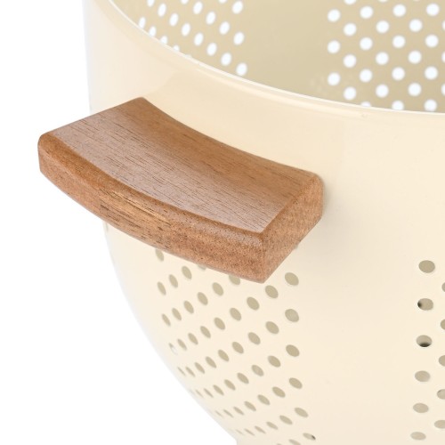 Estia Σουρωτήρι ζυμαρικών ALLURE ανοξείδωτο 22cm με ξύλινες λαβές Ivory