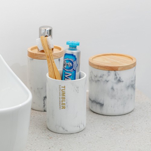 Estia Δοχείο για βαμβάκι MARBLE