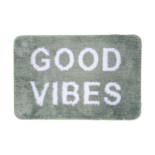 Estia Ταπέτο μπάνιου GOOD VIBES 40x60cm 100% μικροίνες Μέντα