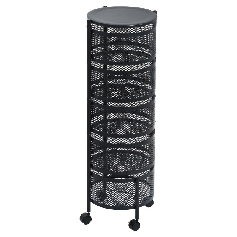 Estia ESTIA ΤΡΟΛΕΪ ΑΠΟΘΗΚΕΥΣΗΣ ΜΕΤΑΛΛΙΚΟ ΜΕ 5 ΣΥΡΤΑΡΙΑ ΜΑΥΡΟ