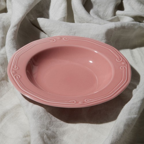 Estia ESTIA ΠΙΑΤΟ ΒΑΘΥ ATHÉNÉE ΠΟΡΣΕΛΑΝΙΝΟ ΑΝΑΓΛΥΦΟ 23cm  ROSE