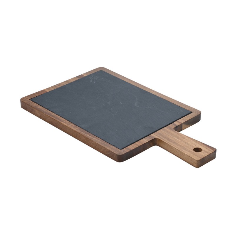 Estia ESTIA ΠΛΑΤΩ ΣΕΡΒΙΡΙΣΜΑΤΟΣ ΣΧΙΣΤΟΛΙΘΟΥ ΜΕ ΞΥΛΙΝΗ ΒΑΣΗ ΑΚΑΚΙΑ 28x17cm