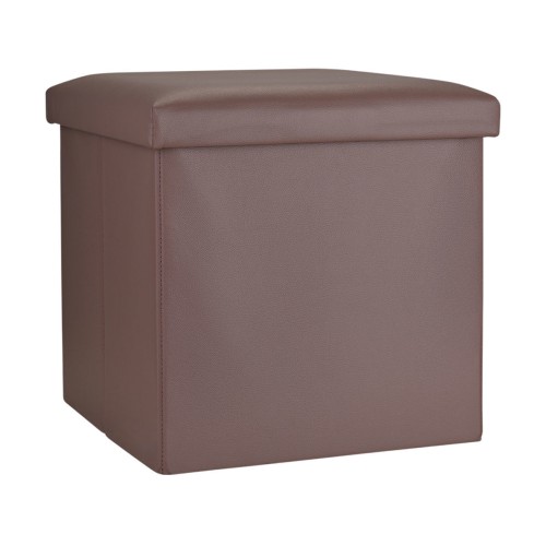 Estia Σκαμπό Cube Leather με αποθηκευτικό χώρο Καφέ