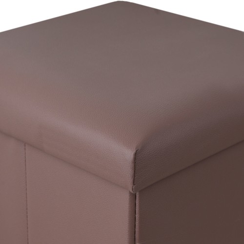 Estia Σκαμπό Cube Leather με αποθηκευτικό χώρο Καφέ