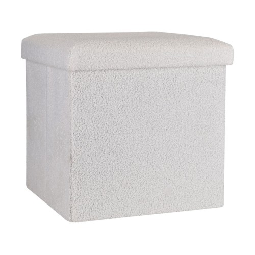 Estia Σκαμπό Cube Leather με αποθηκευτικό χώρο Λευκό