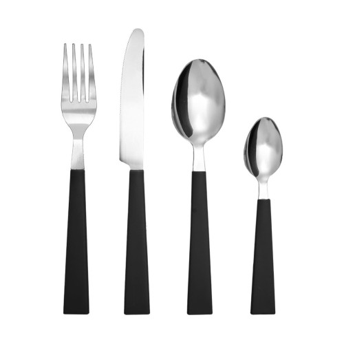 Estia Σετ μαχαιροπίρουνα Homely ανοξείδωτο ατσάλι με Μαύρη λαβή 18/0 24 Τεμ.