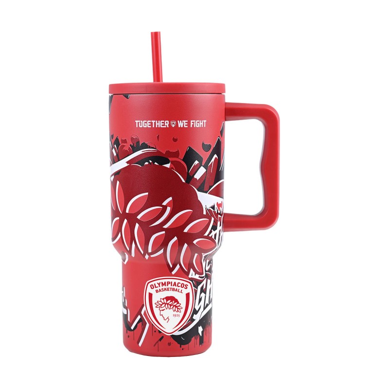 Estia Θερμός Straw Tumbler XL Olympiacos BC Edition Together We Fight 900ml