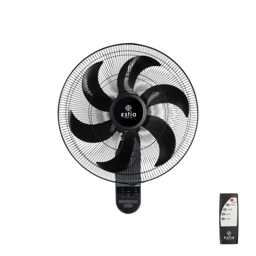 Estia ESTIA ΑΝΕΜΙΣΤΗΡΑΣ ΕΠΙΤΟΙΧΙΟΣ BOW 45cm 75w ΜΑΥΡΟΣ ΜΕ ΜΕ ΤΗΛΕΧΕΙΡΙΣΤΗΡΙΟ	