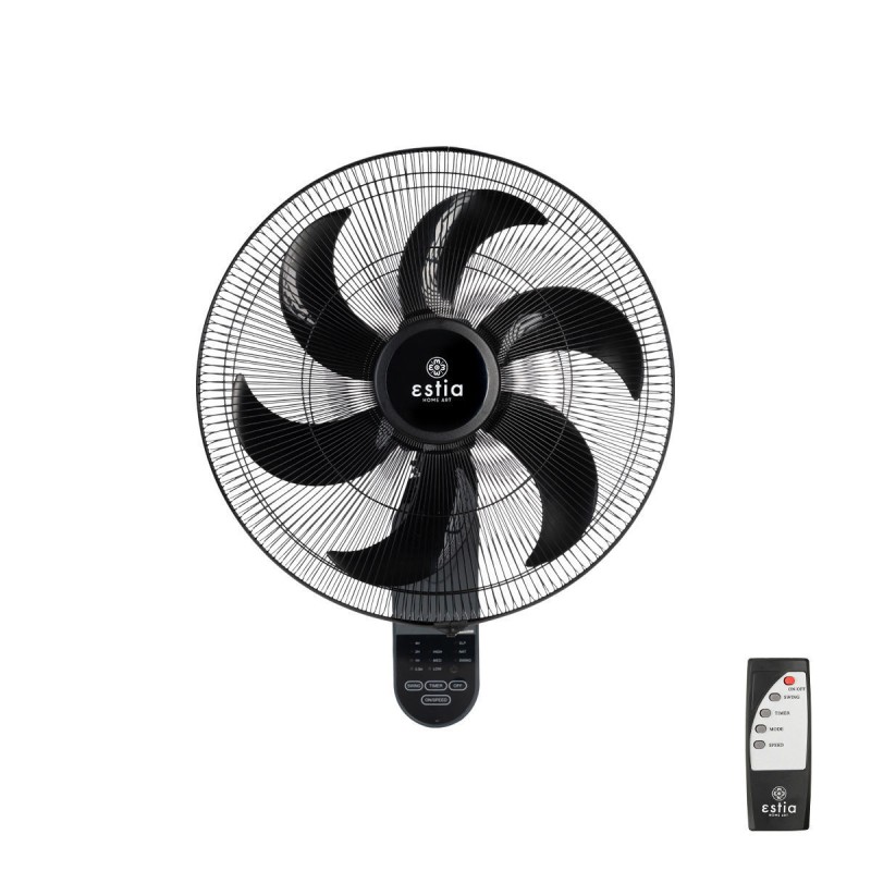 Estia ESTIA ΑΝΕΜΙΣΤΗΡΑΣ ΕΠΙΤΟΙΧΙΟΣ BOW 45cm 75w ΜΑΥΡΟΣ ΜΕ ΜΕ ΤΗΛΕΧΕΙΡΙΣΤΗΡΙΟ	