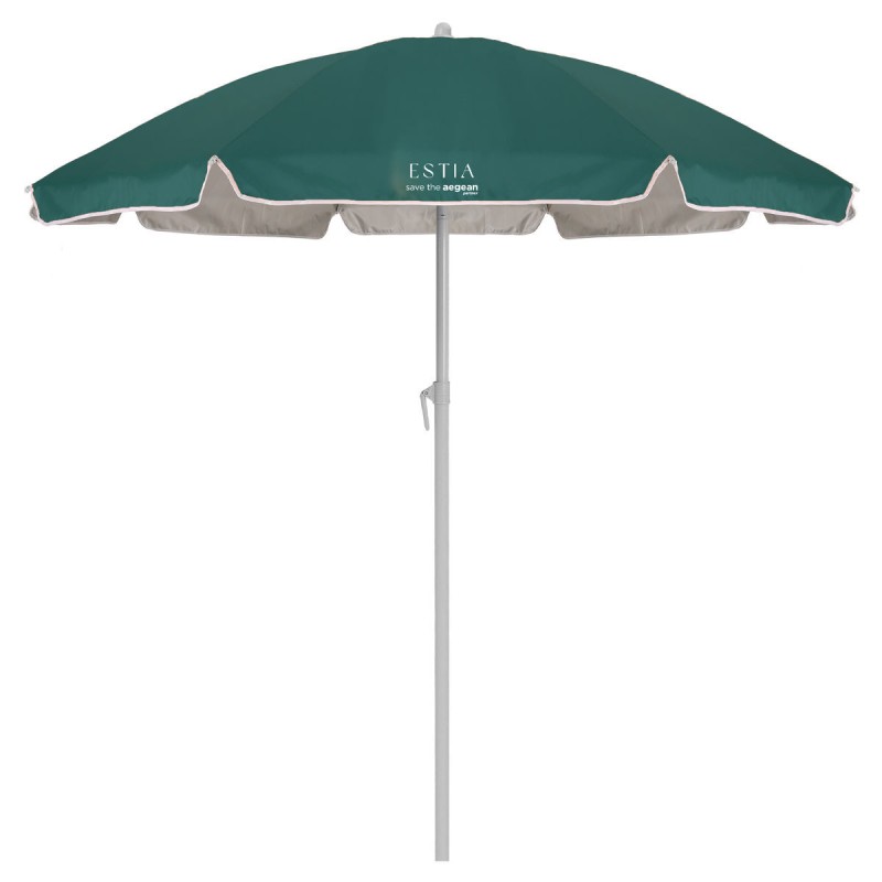 Estia ESTIA ΟΜΠΡΕΛΑ ΘΑΛΑΣΣΗΣ TEAL GREEN ΜΕ ΠΡΟΣΤΑΣΙΑ UPF 50+ ΜΕΤΑΛΛΙΚΗ 1.8m