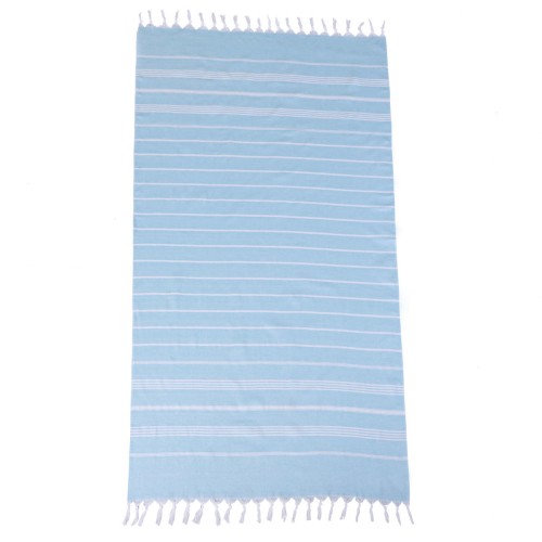 Estia ESTIA ΠΕΤΣΕΤΑ ΘΑΛΑΣΣΗΣ AZURE STRIPES ΒΑΜΒΑΚΕΡΗ 80x170cm ΓΑΛΑΖΙΟ