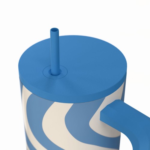 Estia ESTIA ΘΕΡΜΟΣ STRAW TUMBLER XL SAVE THE AEGEAN 900ml OCEAN WAVES
