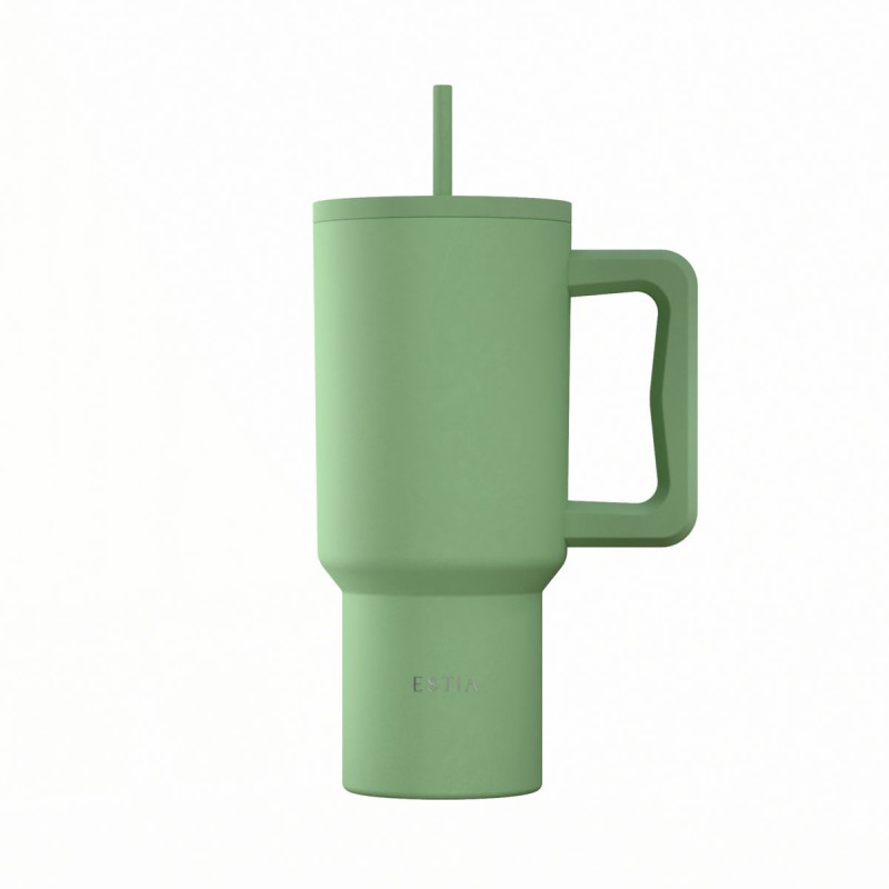 Estia ESTIA ΘΕΡΜΟΣ STRAW TUMBLER XL SAVE THE AEGEAN 900ml PINE