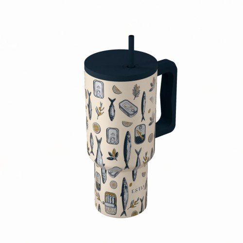 Estia ESTIA ΘΕΡΜΟΣ STRAW TUMBLER XL SAVE THE AEGEAN 900ml SALT LIFE