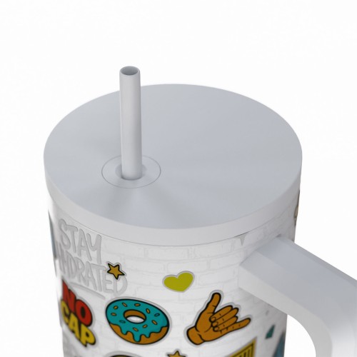 Estia ESTIA ΘΕΡΜΟΣ STRAW TUMBLER XL SAVE THE AEGEAN 900ml URBAN VIBES
