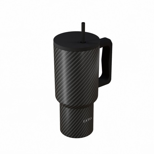 Estia ESTIA ΘΕΡΜΟΣ STRAW TUMBLER XL SAVE THE AEGEAN 900ml CARBON FIBRE
