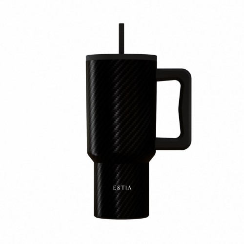 Estia ESTIA ΘΕΡΜΟΣ STRAW TUMBLER XL SAVE THE AEGEAN 900ml CARBON FIBRE
